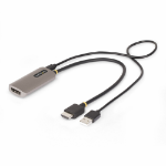 StarTech.com 1ft (30cm) HDMI to DisplayPort Adapter Cable, 8K 60Hz, Active HDMI 2.1 to DP 1.4 Video Converter, USB Bus Powered with Included Cable