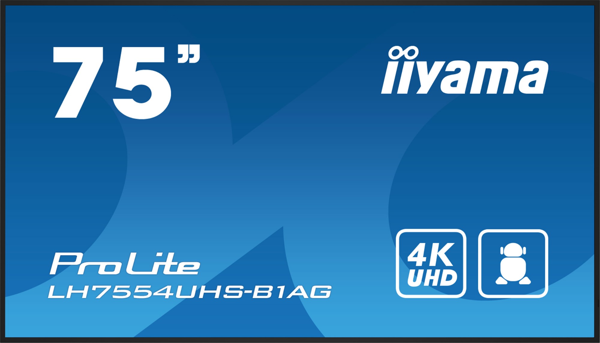 iiyama LH7554UHS-B1AG Signage Display Digital signage flat panel 190.5 cm (75") LCD Wi-Fi 500 cd/m² 4K Ultra HD Black Built-in processor Android 11 24/7