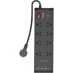 Monster MT-FPSP8700UB surge protector Black 8 AC outlet(s) 1 m