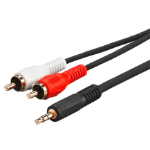 Microconnect AUDLC15G audio cable 15 m 3.5mm 2 x RCA Black