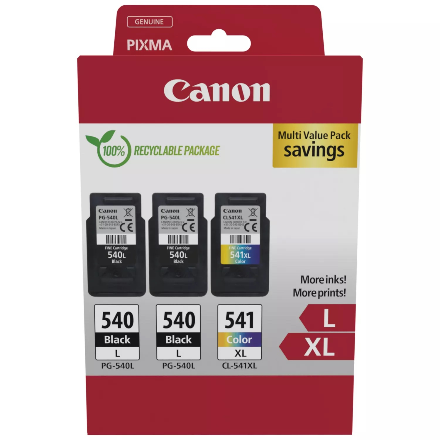Image of Canon 5224B017/PG-540L+CL-541XL Printhead cartridge multi pack 2x...