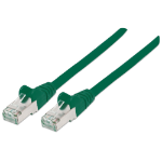 Intellinet Network Patch Cable, Cat6A, 1m, Green, Copper, S/FTP, LSOH / LSZH, PVC, RJ45, Gold Plated Contacts, Snagless, Booted, Lifetime Warranty, Polybag