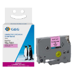 G&G 18768 labelprinter-tape Zwart op roze TZe