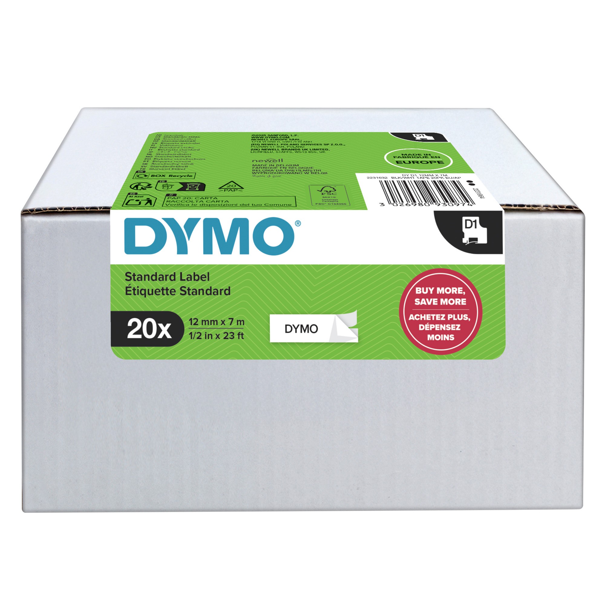 DYMO 2231632 printer label White Self-adhesive printer label