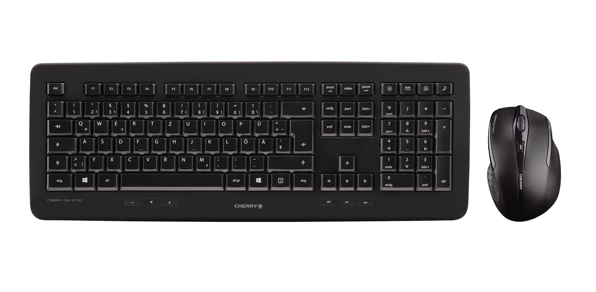 Image of CHERRY DW 5100 keyboard Mouse included RF Wireless Nordic Black