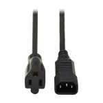 Tripp Lite P002-002 power cable Black 24" (0.61 m) C14 coupler NEMA 5-15R