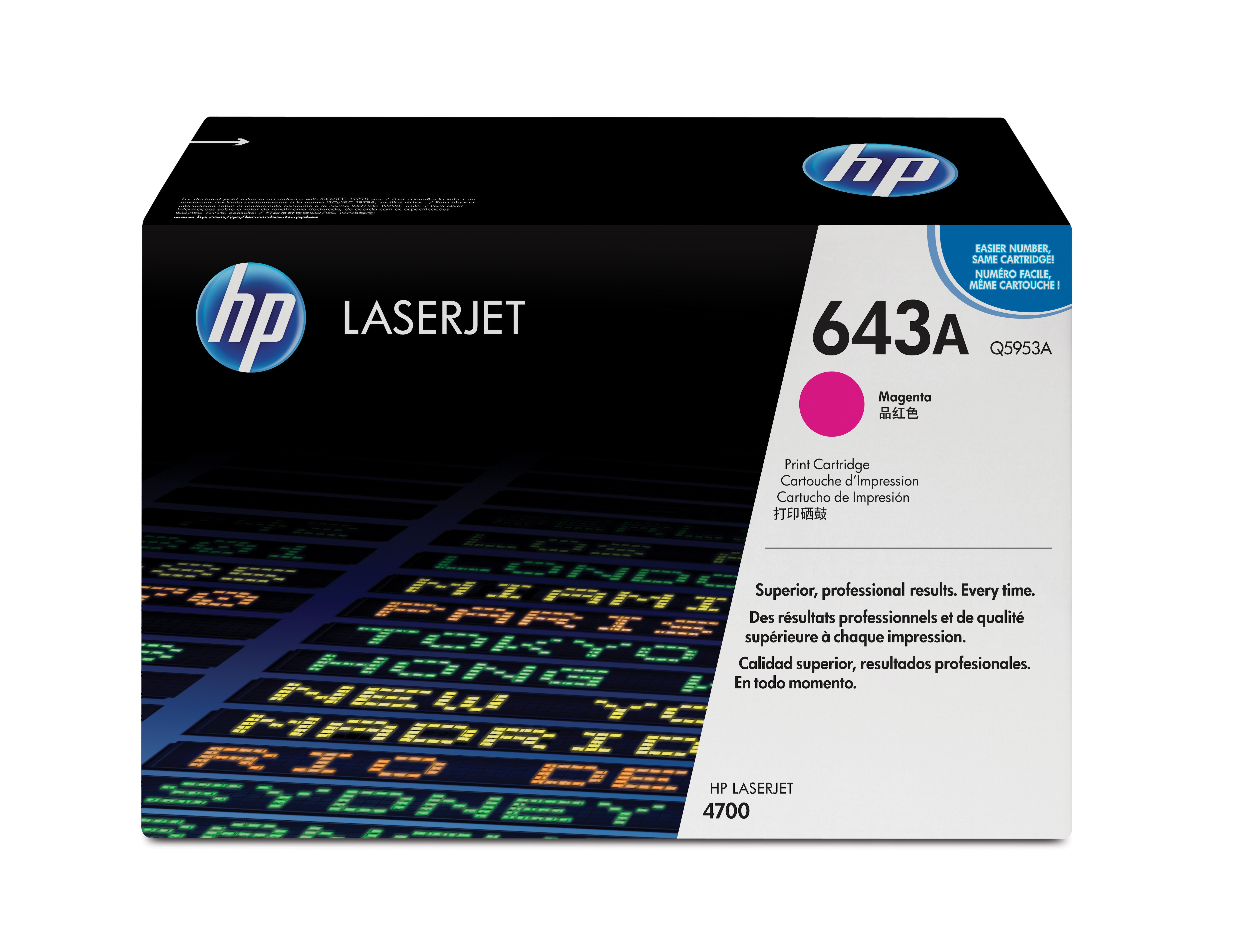 hp q5953a/643a toner cartridge magenta, 10k pages/5% for hp color...