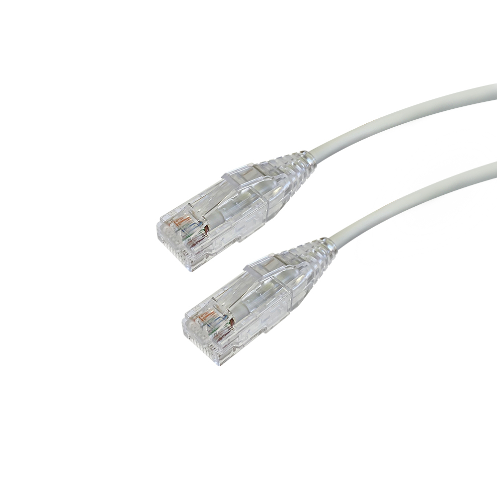 Videk Cat6 Slim U/UTP LSZH RJ45 to RJ45 Booted Patch Cable 28 AWG Grey - 0.5Mtr