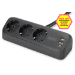 Digitus 3-way office socket strip with 2x USB-A and 1x USB-C connections, black