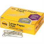 MARBIG PAPER CLIPS LARGE ROUND 33MM BOX 100