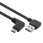 JLC Type C (Male) to USB (Male) Right Angled Cable – 25CM - Black