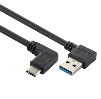 JLC Type C (Male) to USB (Male) Right Angled Cable – 25CM - Black
