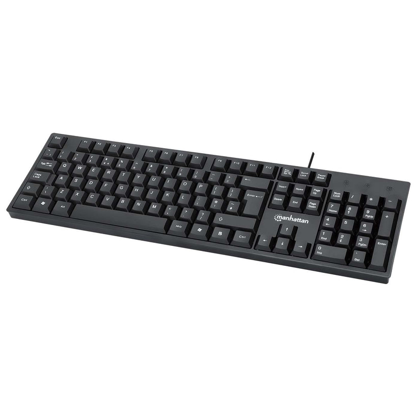 Manhattan Black Keyboard Uk Usb Wired. Standard Qwerty Layout. Full S