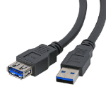 Cablenet 2m USB 3.0 Type A Male - Type A Female Black PVC Extension Cable