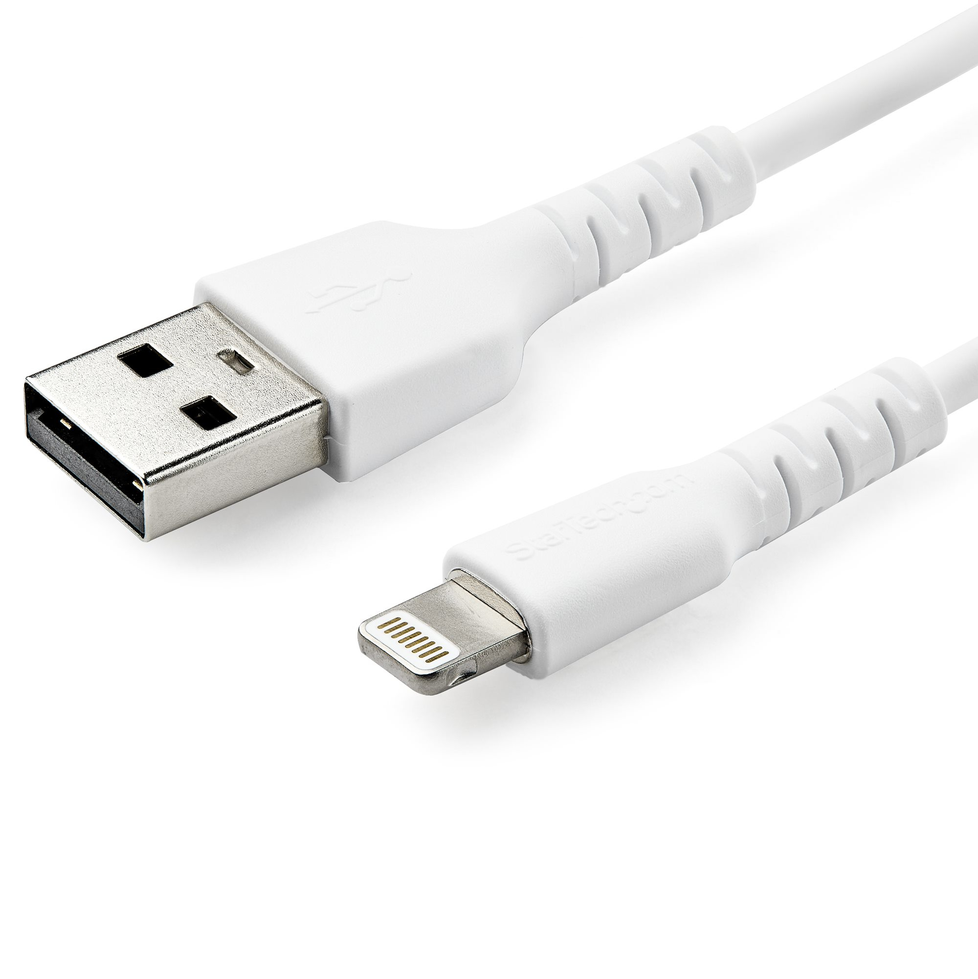 Image of StarTech.com 6 foot (2m) Durable White USB-A to Lightning Cable -...