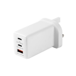 eSTUFF Home Charger USB-C PD 67W GaN UK Plug - White - 100% Recycled Plastic