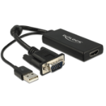 DeLOCK 0.25m VGA+USB2.0-A/HDMI VGA (D-Sub) + USB Black