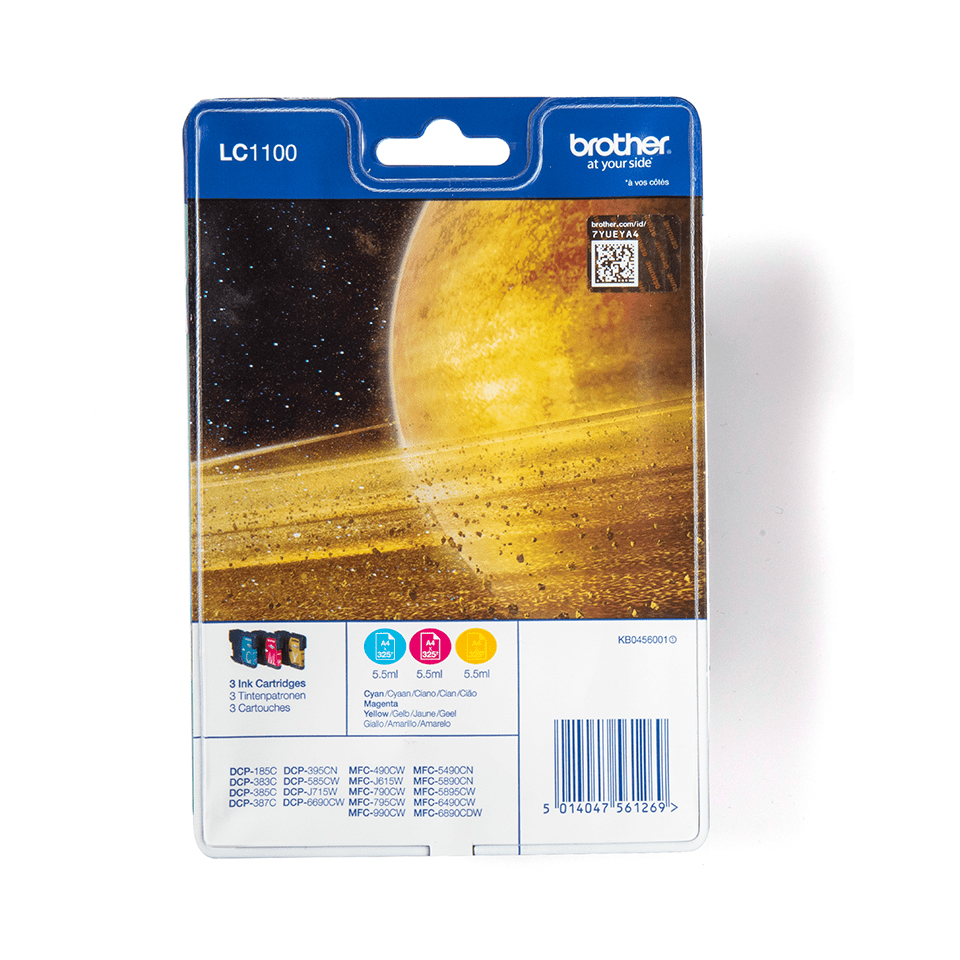 Image of Brother LC-1100RBWBPDR Ink cartridge multi pack C,M,Y Blister,...