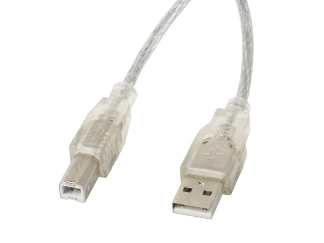 Lanberg CA-USBA-12CC-0030-TR USB cable USB 2.0 3 m USB B Transparent