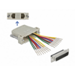 DeLOCK D-Sub HD 44 pin crimp male to 2 x RJ45 female with assembly kit beige