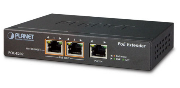 Image of PLANET POE-E202 network extender Network transmitter & receiver...