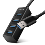 Axagon HUE-M1A interface hub USB 3.2 Gen 1 (3.1 Gen 1) Type-A 5000 Mbit/s Black