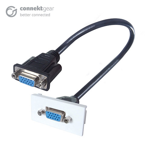 CONNEkT Gear 0.25m AV Snap-In VGA Module 25 x 50mm - Socket to Socket - White