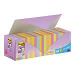 3M Post-it® Super Sticky Z-Notes, Assorted Colours, 76 mm x 76 mm, Promo Pack, 90 Sheets/Pad, 20 + 4 FREE Pads/Pack, Cardboard Pack, 100% PEFC SGSCH-PEFC