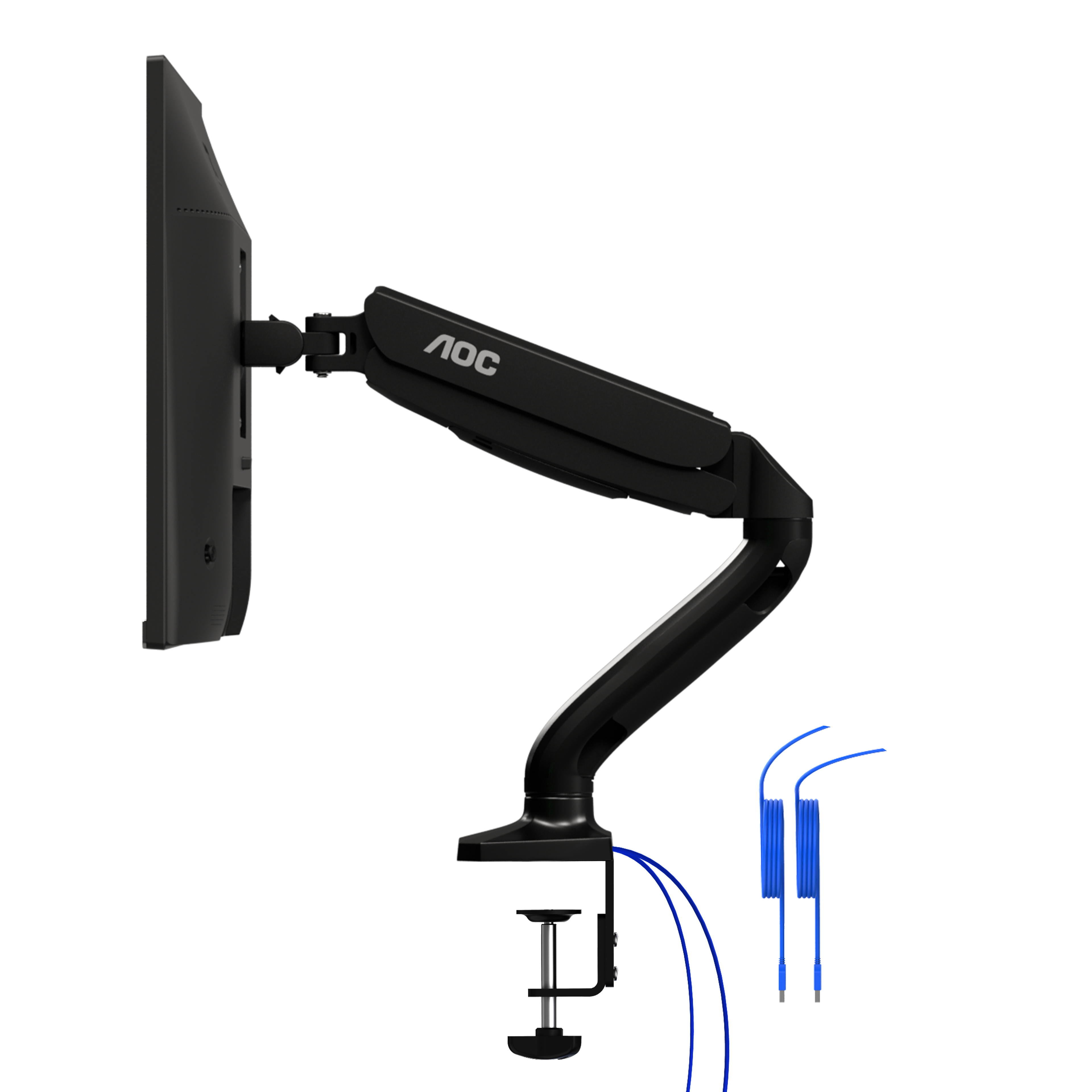Image of AOC AS110DX monitor mount / stand 81.3 cm (32") Black Desk