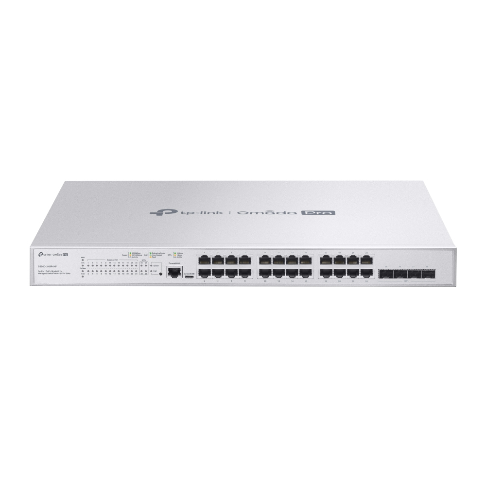TP-Link Omada Pro 24-Port PoE+ Gigabit L2+ Managed Switch with 4 SFP+
