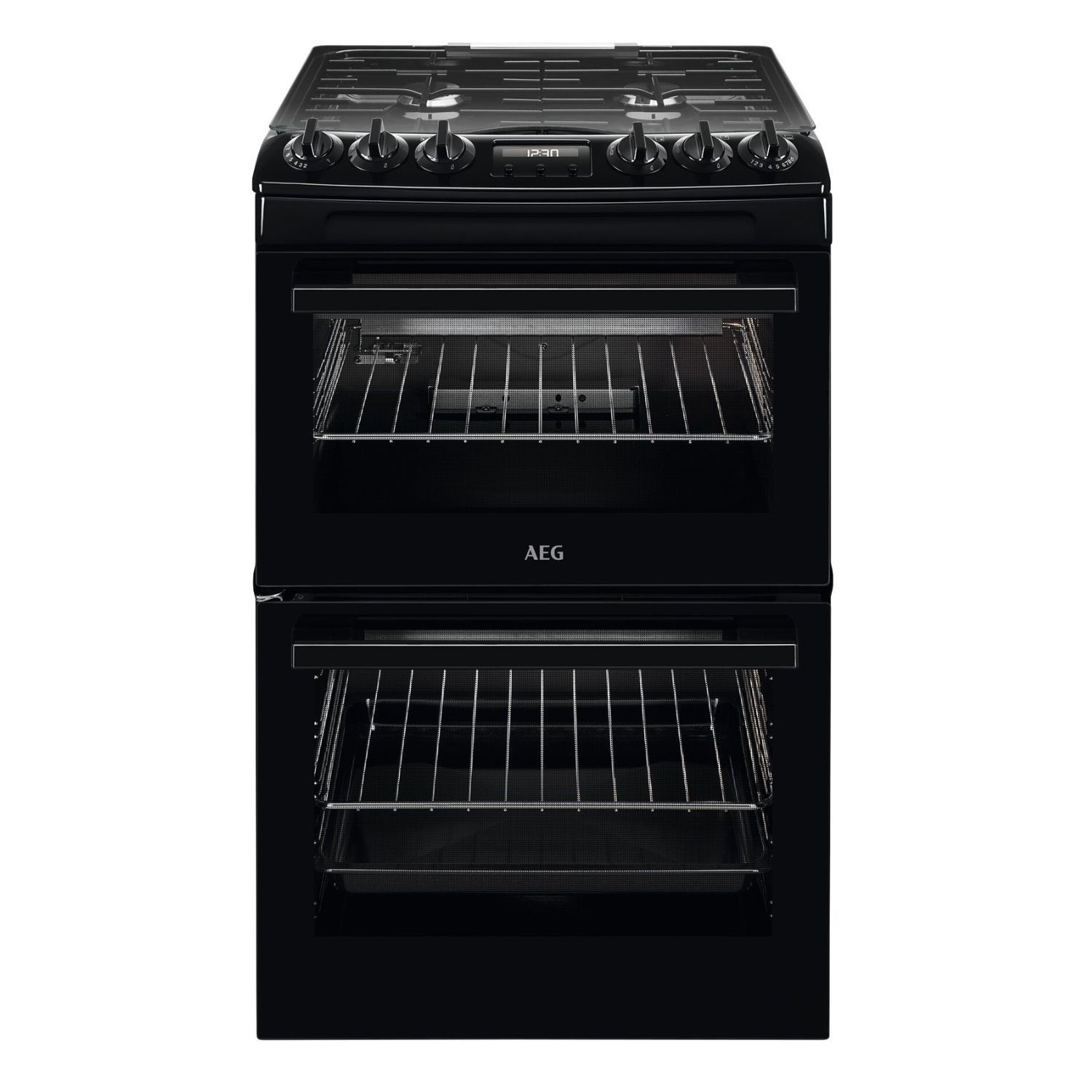 AEG 55cm Gas Cooker with Lid - Black