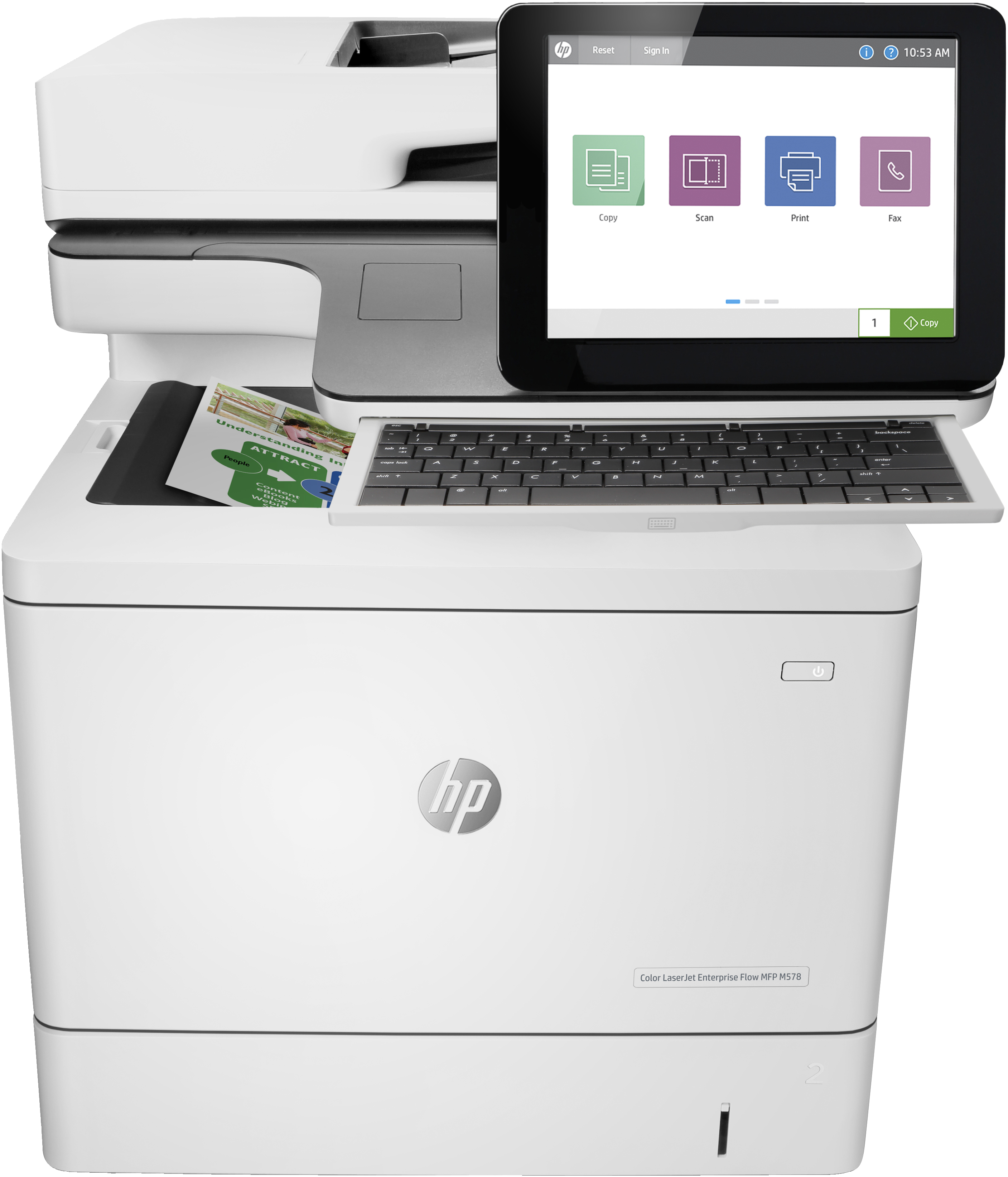 Image of HP Color LaserJet Enterprise Flow MFP M578c, Print, copy, scan,...