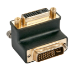Lindy DVI-I Male to DVI-I Female 90° Adapter Down