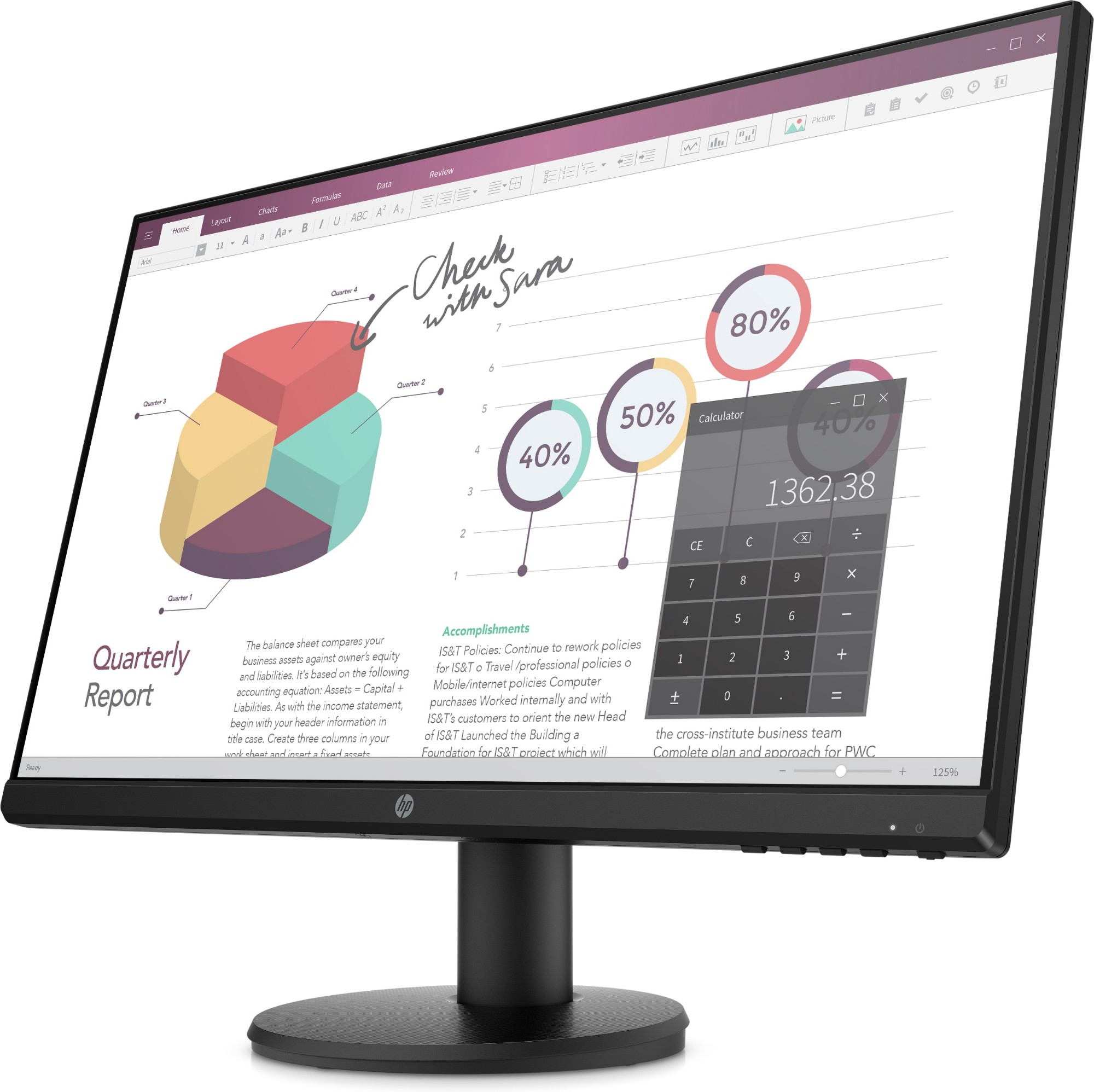 HP P24v G4 computer monitor 60.5 cm (23.8") 1920 x 1080 pixels Full HD Black