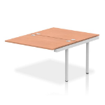 Dynamic Impulse Back-to-Back Bench Desk Extension Kit W1200 x D1600 x H730mm Beech Finish Silver Frame - IB00208 DD