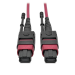 Tripp Lite N845-01M-12-MG Cable Patch Multimodo MTP / MPO, 12 Fibras, 40GbE / 100GbE, 40/100GBASE-SR4, OM4 Especificacion Plenum (H/H), Lengueta Push / Pull [Oprimir / Jalar], Magenta, 1M [3.28 pies]