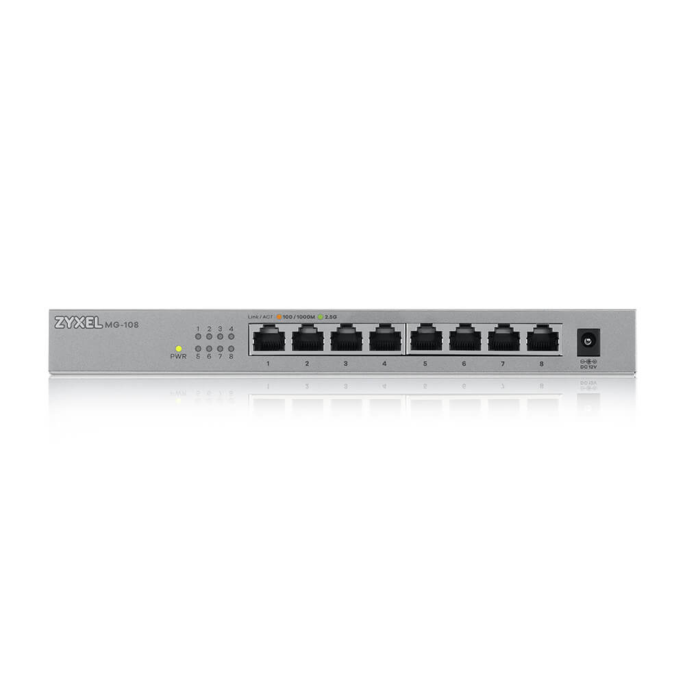 Image of Zyxel MG-108 Unmanaged 2.5G Ethernet (100/1000/2500) Steel