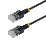StarTech.com 1.5m Black Ultra Slim CAT6a Ethernet Cable, Snagless, UTP, Pure Bare Copper Wire, 34AWG Slim RJ45 Network Patch Cord, Individually Tested