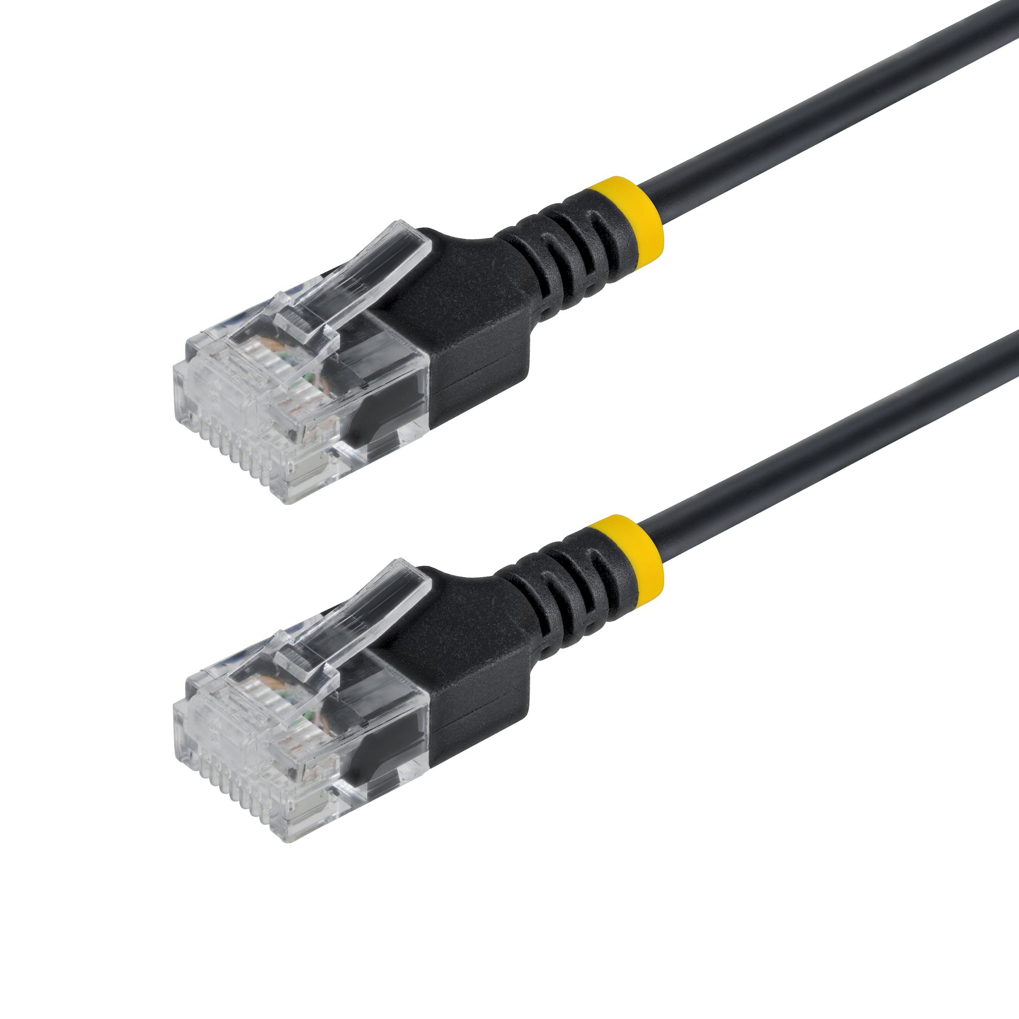 StarTech.com 30cm Black Ultra Slim Cat6A Ethernet Cable, UTP, Pure Bare Copper Wire, 34AWG Slim RJ45 Network Patch Cord, Individually Tested
