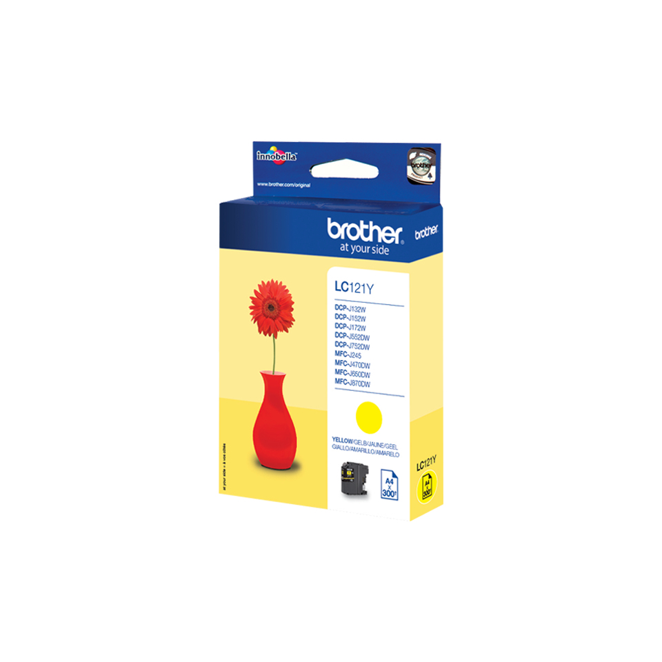 Brother LC-121Y Ink cartridge yellow, 300 pages ISO/IEC 24711 3.9ml for Brother DCP-J 132/MFC-J 285