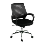 NAUTILUS Designs Carousel Medium Mesh Back Task Operator Office Chair With Fixed Arms Black - BCM/F1203/BK DD