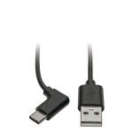 Tripp Lite USB Type-A to Type-C Cable, M/M, Right-Angle USB-C, 2.0, Thunderbolt 3 Compatible, 0.91 m
