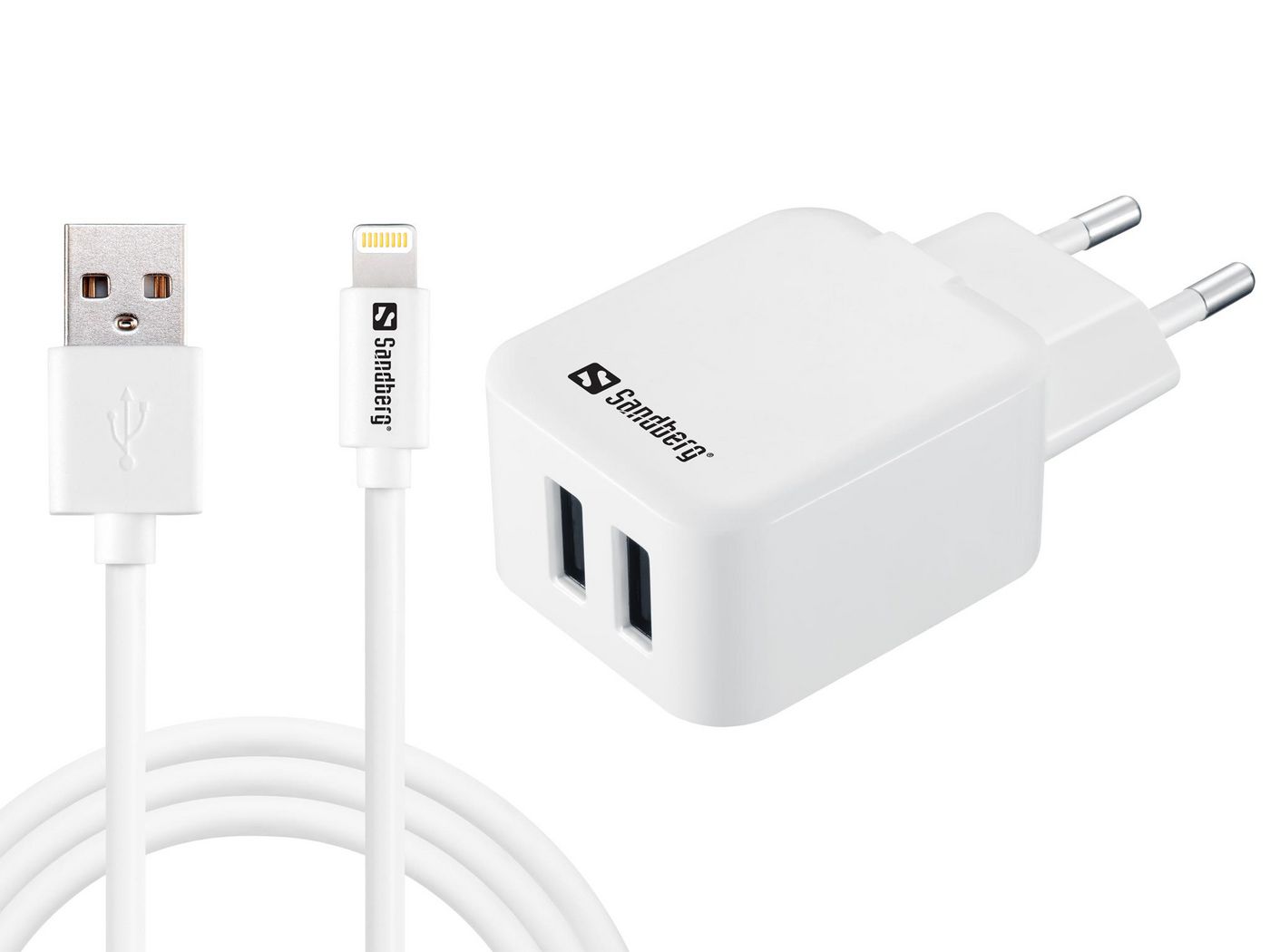Image of Sandberg AC Charger EU Lightning 2.4A - Indoor - AC - 5 V - White