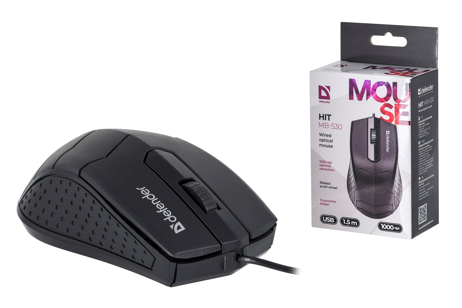 DFN MOUSE DEFENDER HIT MB-530 BLACK OTPICAL 1000dpi 3P
