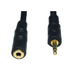 Cables Direct 2m 3.5mm, M - F audio cable Black