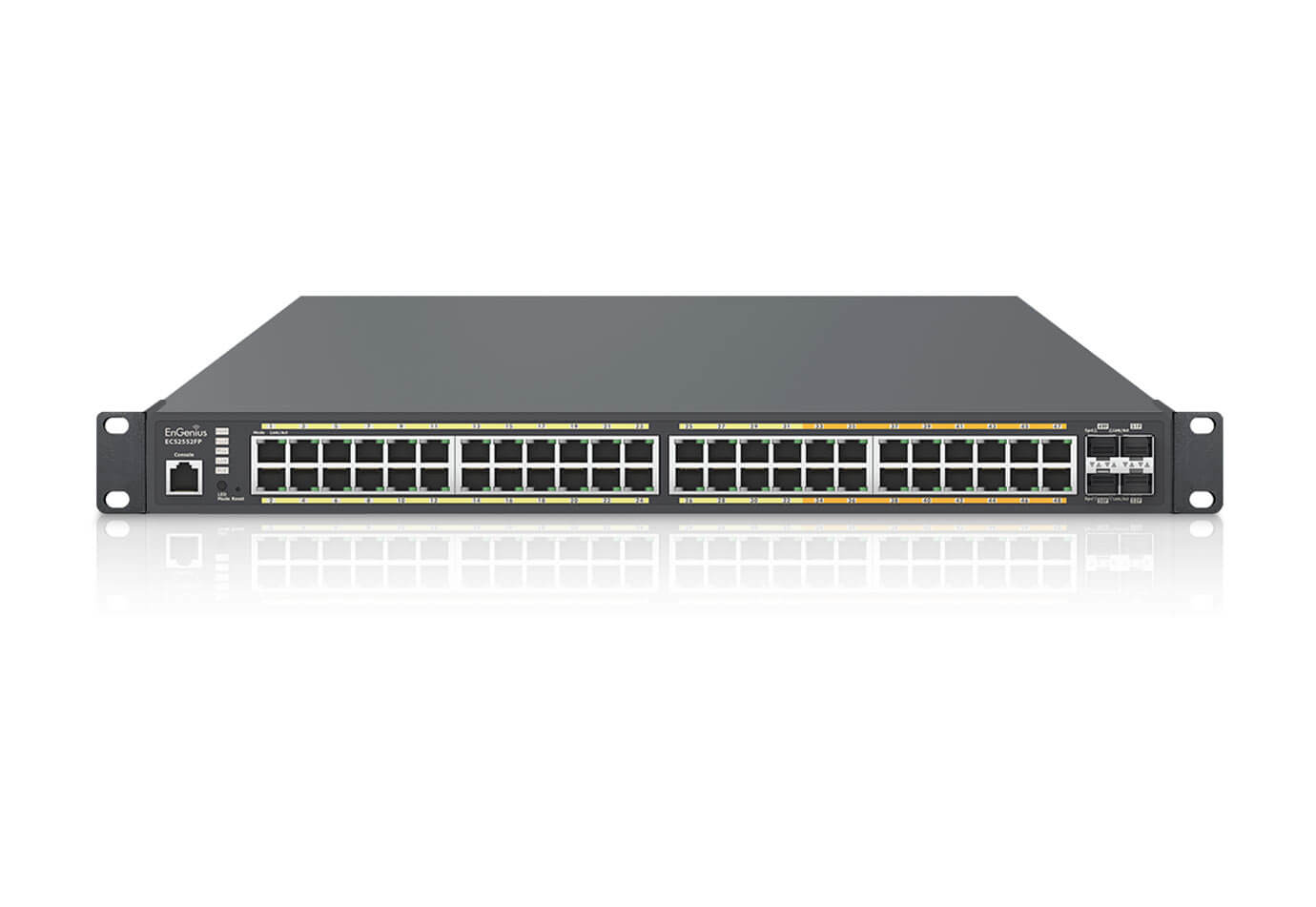 1402A0250002 ENGENIUS Cloud Managed Switch 32-port GbE+ 16-port Multi-GbE PoE+ 740W 4x - Switch - Amount of ports: