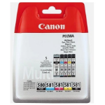 Canon 2078C006/PGI-580CLI-581 Ink cartridge multi pack 2x Bk + 1x C,M,Y Blister Pack=5 for Canon Pixma TS 6150/8150