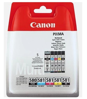 Image of Canon 2078C006/PGI-580CLI-581 Ink cartridge multi pack 2x Bk + 1x...