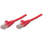 Intellinet Network Patch Cable, Cat5e, 0.5m, Red, CCA, SF/UTP, PVC, RJ45, Gold Plated Contacts, Snagless, Booted, Lifetime Warranty, Polybag