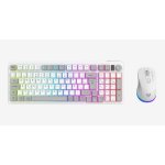 Balam Rush Squad Conquest Pro KG525 teclado Ratón incluido Juego USB + RF Wireless + Bluetooth QWERTY Español Gris, Blanco